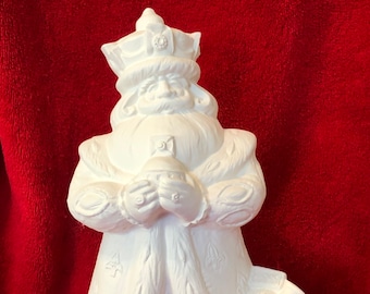 Ceramic Royal Renaissance Santa in bisque ready to paint