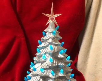 Metallic Silver Medium Doc Holiday Ornament Christmas Tree by jmdceramicsart