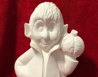 Clay Magic's Dracula in ceramic bisque ready to paint