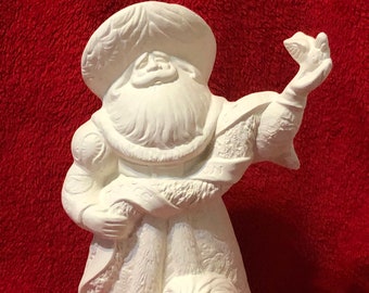 Ceramic Peace Santa in bisque ready to paint