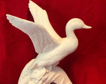 DIY - Handmade Ceramic Bisque Mallard Sculpture - Collectible Mallard Figurine - Bird Home Decor and Unique Gift for Bird Enthusiasts