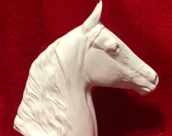 Ceramic Morgan Horse Bust in bisque ready to paint