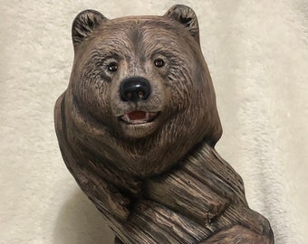 Dry Brushed Driftwood Bear using Mayco Softee Stains