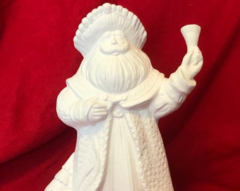 Rare Gare Molds Santa with sleigh and bell in ceramic bisque ready to paint by jmdceramicsart