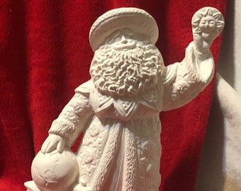 Ceramic Small Millennium Santa in bisque ready to paint