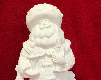 DIY Handmade Ceramic Bisque - Santa Claus Sculpture - Nutcracker Santa Figurine - Ready-to-Paint - Xmas Gifts - DIY Home Decor - Xmas Decor