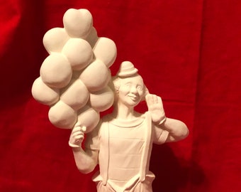 DIY Ceramic Bisque Clown with Balloons - DIY Clown Sculpture - Clown Figurine - Clown Home Decor and Unique Gift for Clown Lover - DIY Etsy