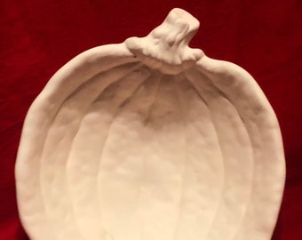 Vintage Ceramic Pumpkin Bowl in bisque ready to paint by jmdceramicsart