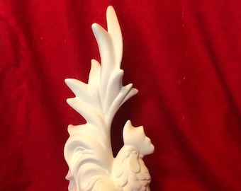 Rare Arnell's Molds Ceramic Rooster in bisque ready to paint by jmdceramicsart