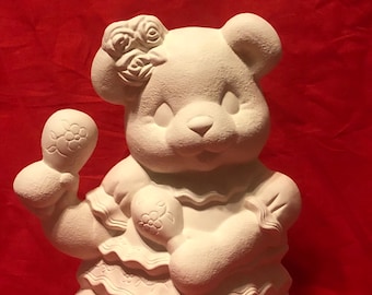 Clay Magic's Female Mexican Bear in ceramic bisque ready to paint by jmdceramicsart