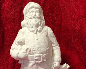 DIY Ceramic Bisque Santa Claus Figurine - Unique DIY Xmas Gift - Ready-to-Paint - DIY Santa Sculpture - Festive Holiday Decor - Handmade Art