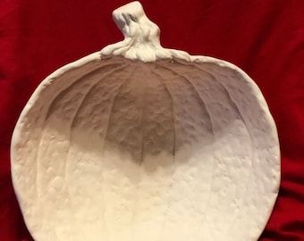 Vintage Ceramic Pumpkin Bowl in bisque ready to paint by jmdceramicsart