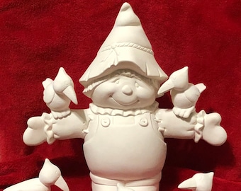 Clay Magic's Jack the Scarecrow in ceramic bisque ready to paint