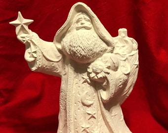 Rare Gare Molds Celestial Santa Ceramic Bisque ready to paint by jmdceramicsart