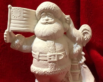 Ceramic Gare Delaware Santa in bisque ready to paint