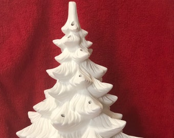 DIY Christmas Tree with Base - Ready to Paint Ceramic Xmas Tree - Festive Holiday Decor - Handcrafted Ornament Christmas Tree