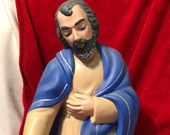 Dry Brushed Ceramic Joseph in bisque ready to paint (part of a nativity scene)