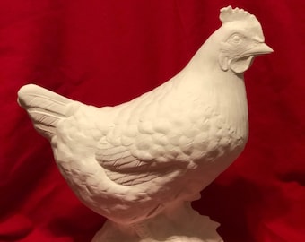 Duncan Molds Ceramic Hen from 1991 in bisque ready to paint by jmdceramicsart