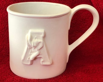 Ceramic Alabama Roll Tide Coffee Cup in bisque ready to paint