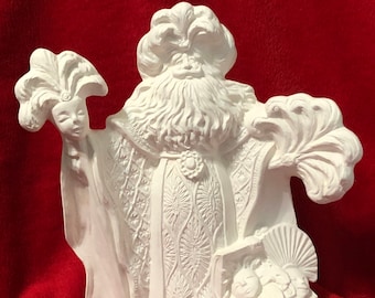 DIY Handmade Ceramic Bisque - DIY Mardi Gras Santa Sculpture - Ceramic Santa Figurine - Ready-to-Paint - Xmas Figurines - DIY - Etsy Gifts