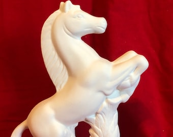 Ceramic Victorian Riding Horse in bisque ready to paint