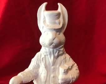 Rare Kimple Molds Papa Rabbit in bisque ready to paint by jmdceramicsart