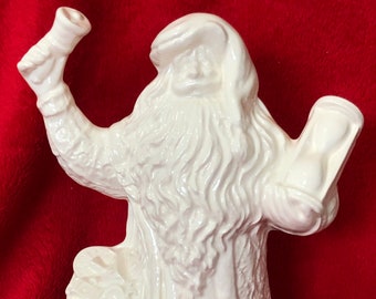 Milk Glass Glazed Father Time Santa Claus by jmdceramicsart