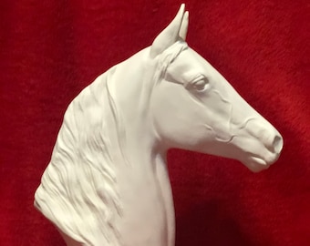 Ceramic Morgan Horse with Base in bisque ready to paint