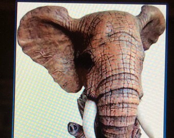 Large Doc Holliday Molds Ceramic Elephant Painted