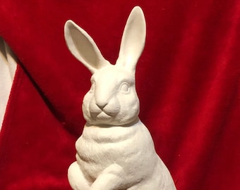 Duncan Molds Life Size Standing Rabbit in ceramic bisque ready to paint by jmdceramicsart