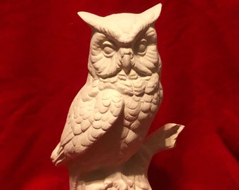 Owl in ceramic bisque ready to paint by jmdceramicsart