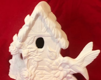 Ceramic Birdhouse in bisque ready to paint by jmdceramicsart