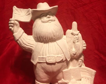 Gare Molds Arizona State Santa in ceramic bisque ready to paint by jmdceramicsart