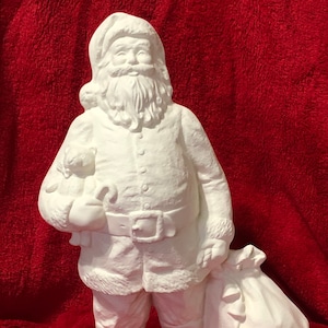 DIY Ceramic Bisque Santa Claus Figurine - Unique DIY Xmas Gift - Ready-to-Paint - DIY Santa Sculpture - Festive Holiday Decor - Handmade Art