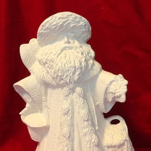 DIY Handmade Ceramic Bisque - Wicker Santa Sculpture - Ceramic Santa Figurine - Ready-to-Paint - Xmas Figurine - DIY Home Decor - Etsy Gifts