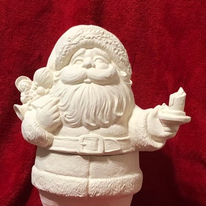 DIY Ceramic Bisque Santa Figurine - Ready-to-Paint - DIY Santa Claus Cookie Jar - Christmas Tabletop - DIY Craft Kit - Xmas Gifts - Xmas Art