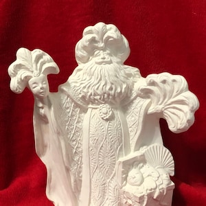 DIY Handmade Ceramic Bisque - DIY Mardi Gras Santa Sculpture - Ceramic Santa Figurine - Ready-to-Paint - Xmas Figurines - DIY - Etsy Gifts