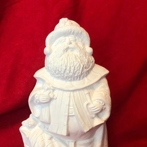 Rzadkie formy Gare Antique Santa z wózkiem na zabawki w kolorze Ceramic Bisque gotowe do malowania przez jmdceramicsart