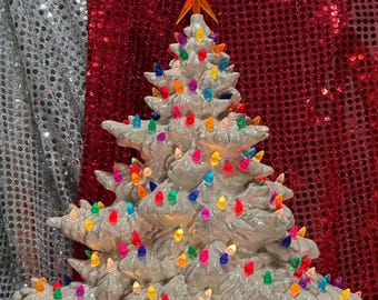 Star - Topped Xmas Tree and Base - Multicolor Pearl Fir - Handcrafted Ornamented Xmas Trees - Festive Holiday Decor - Xmas Tree Gift - Etsy