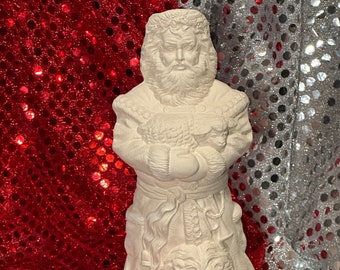 Provincial Santa with Lion and Lamb in ceramic bisque ready to paint by jmdceramicsart