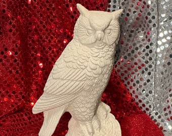 Mikes Molds ceramic Owl in bisque ready to paint by jmdceramicsart