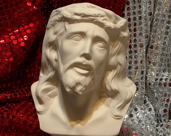 DIY Ceramic Bisque Jesus Bust - DIY - Read-to-Paint - Crucifixion Sculpture - Impactful Home Decor - DIY Inspirational Home Decor - Gifts