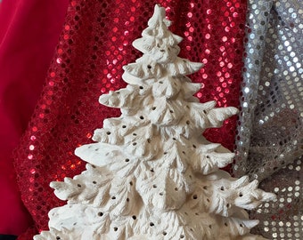 DIY Ceramic Bisque Xmas Tree and Base with Holes for Lights - Frazier Fir Christmas Tree - Ready to Paint - DIY Heirloom Xmas Tree - Etsy