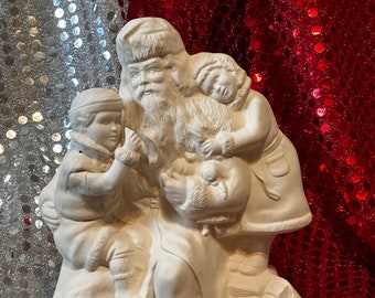 Santa with children in ceramic bisque ready to paint by jmdceramicsart