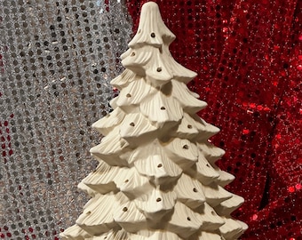 DIY Ceramic Bisque Xmas Tree - Handcrafted Ornamented Xmas tree - Festive Holiday Decor by jmdceramicsart