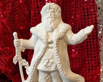 Provincial Molds Santa Claus with cane in ceramic bisque ready to paint by jmdceramicsart