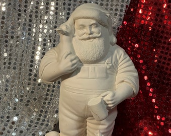 Farmer Santa in Ceramic Bisque ready to paint by jmdceramicsart