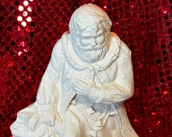 Kneeling Santa with baby Jesus in ceramic bisque ready to paint by jmdceramicsart