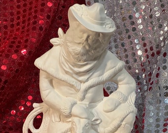 Cowboy Santa in ceramic bisque ready to paint by jmdceramicsart