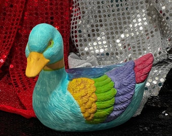 One-of-a-Kind Finish - Vintage Duck Figurine - Custom-Painted Duck Sculpture - Custom Home Decor - Unique Gift for Duck Lovers - Unique Art